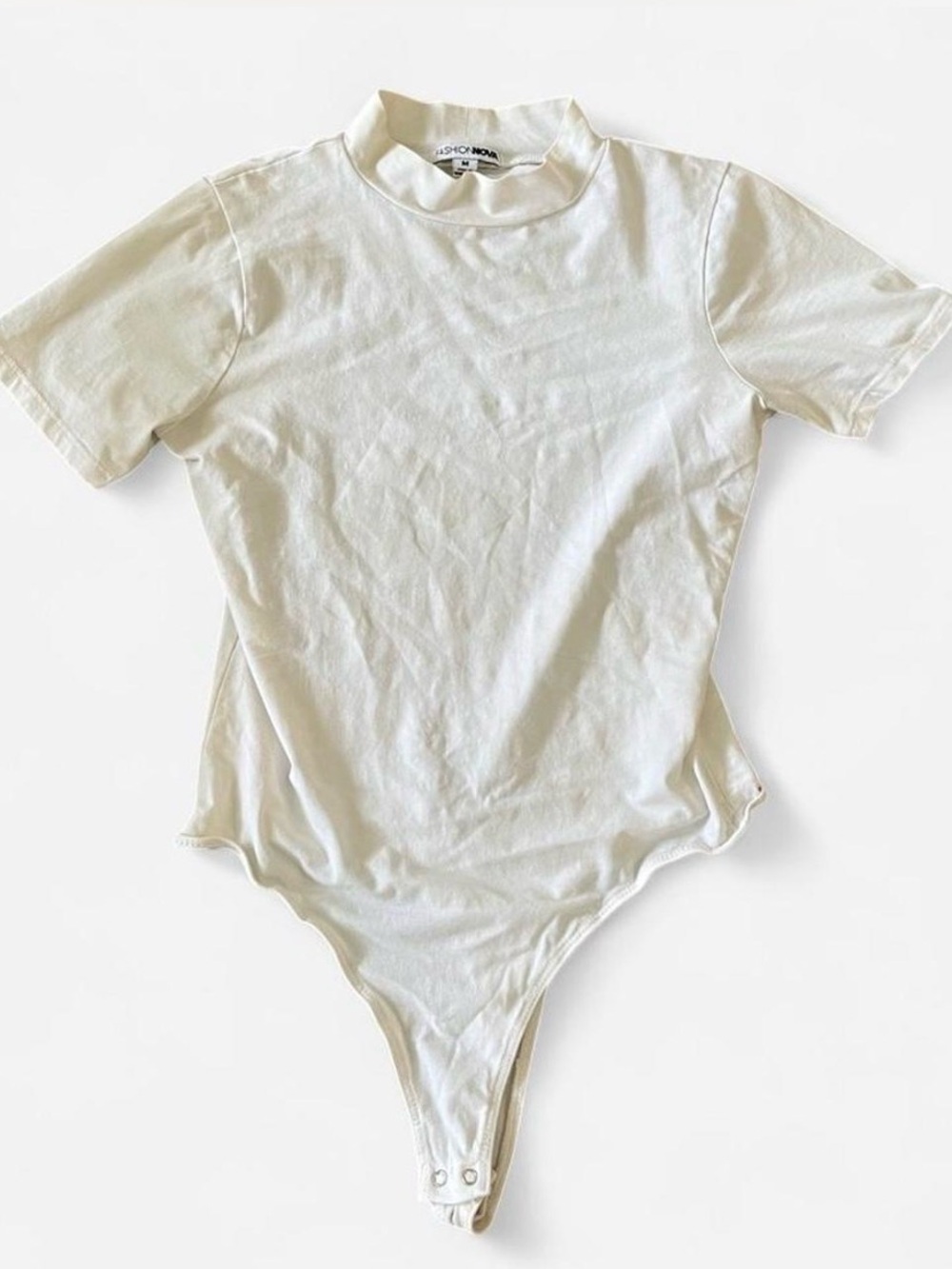 Fashion Nova White Short-Sleeve Bodysuit